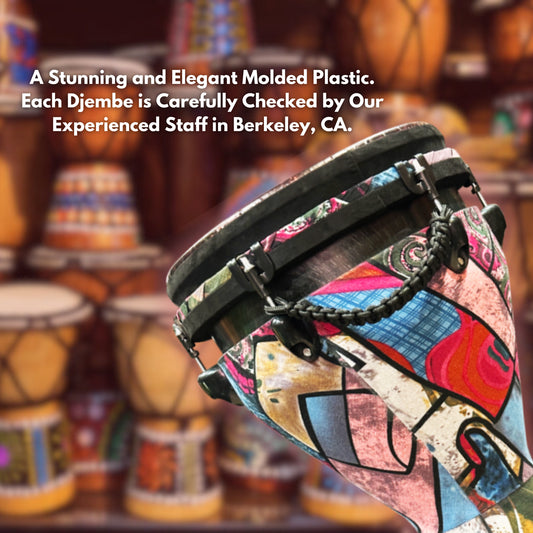 Pluto DJ-12 PF Djembe 12" Pink Thick Fabric W/Stand & Bag