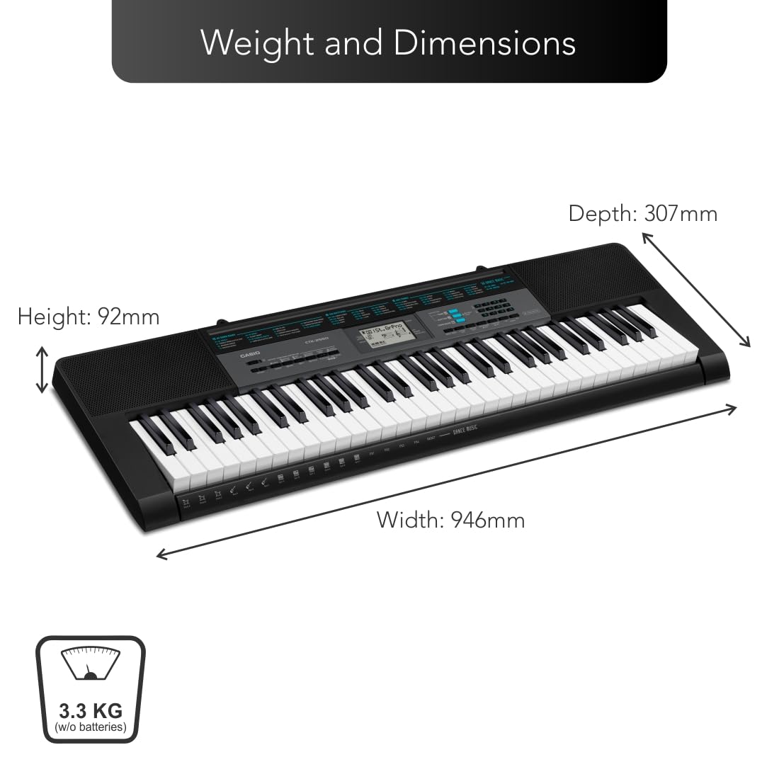 Casio CTK-2550 61-Key Portable Keyboard, Black, Casio CTK2500 keyboard