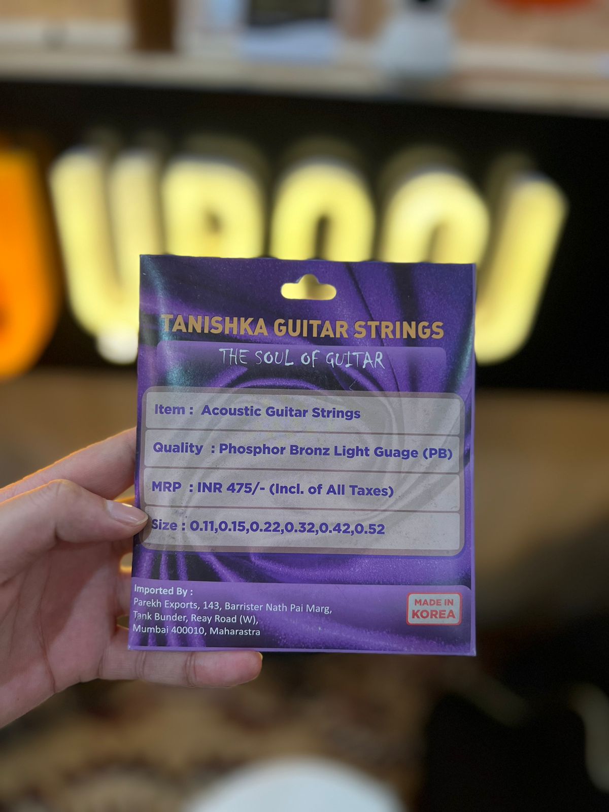 Tanishka Accostic Guitar String Phosphor Bronze light