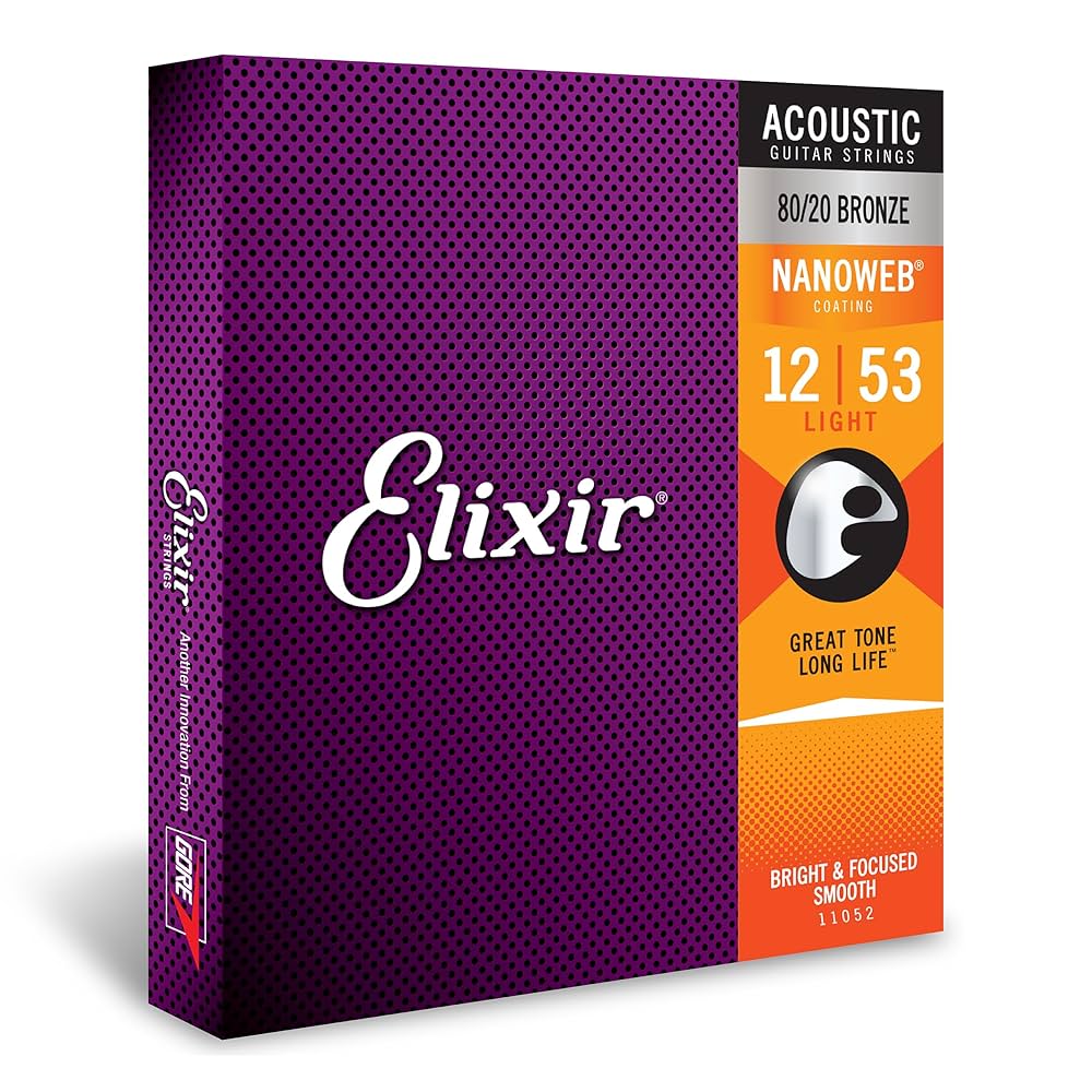 ELIXIR LIGHT NANOWEB 80/20 ( 12-53) BRONZE ACOUSTIC GUITAR
