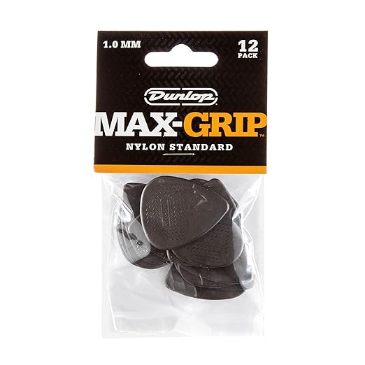 DUNLOP 449P 1.0mm MAX-GRIP NYLON STANDARD GUITAR PICK (PACK of 12)