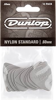 DUNLOP 44P (.60) NYLON STANDARD GUITAR PICKS .60mm (Pack of 12)