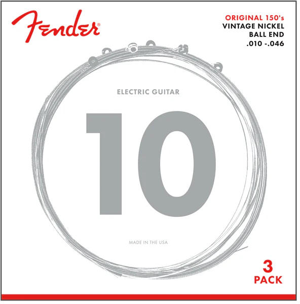Fender 150R Pure Nickel Ball End Electric Guitar Strings 10 - 46 Gauge