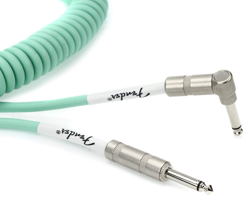 Fender Original Series Coil Cable, (Straight-Angle, 30', Surf Green) 0990823007