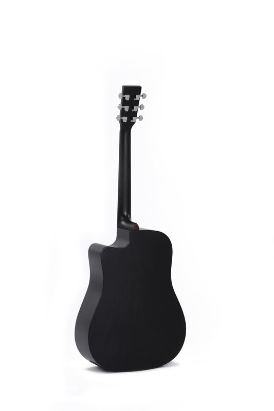 Sigma DMCE-BKB Dreadnought Electric/Acoustic Guitar Satin Black