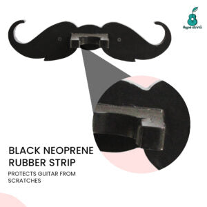 Guitar Wall Hanger - Black Moustache