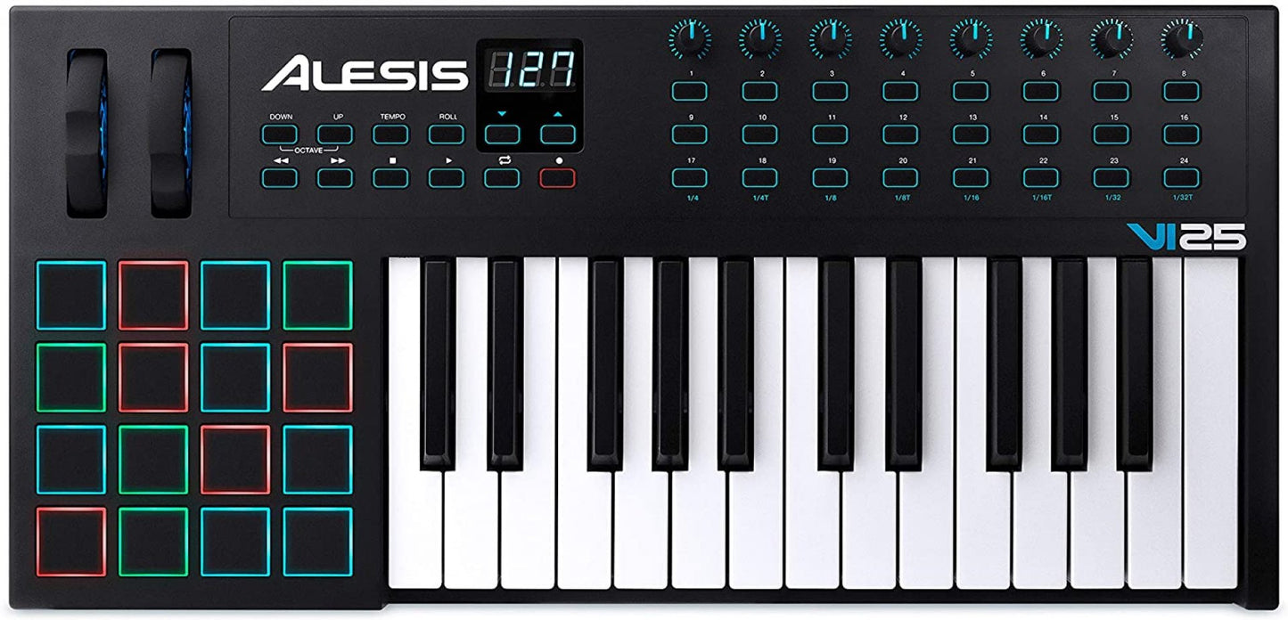 Alesis VI25 Advanced 25-Key USB MIDI Drum Pad and Keyboard Controller