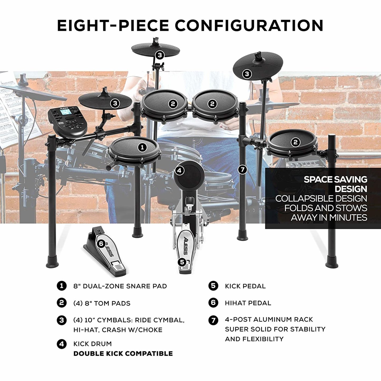 Alesis Nitro Mesh Kit Eight Piece Electronic Drumkit