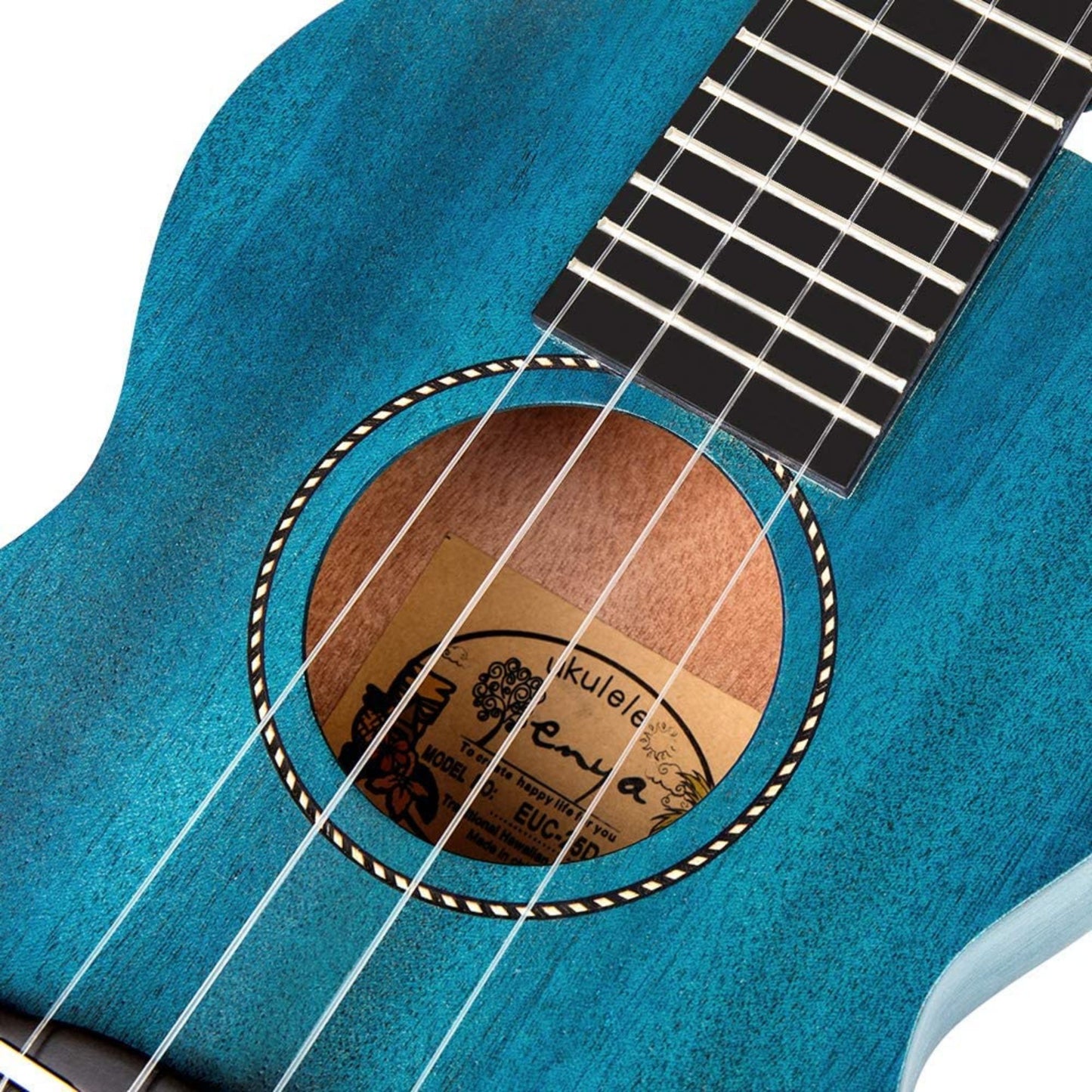 Enya EUC 25D Concert Solid Mahogany Top Ukulele - Blue