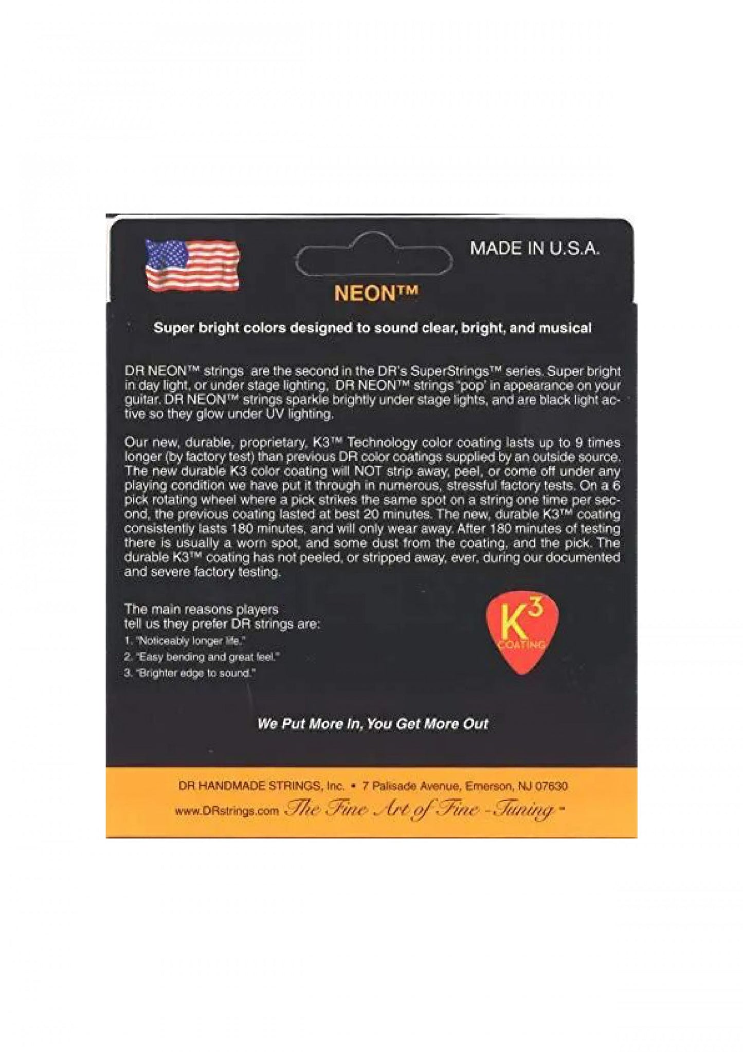 DR Strings NOE-10 Coated Nickel Hi-Def Orange Electric Guitar Strings, Medium