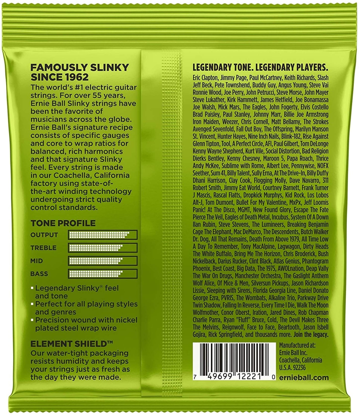 Ernie Ball 2221 Regular Slinky Nickel Electric Guitar String Set (10-46) EBL*2221