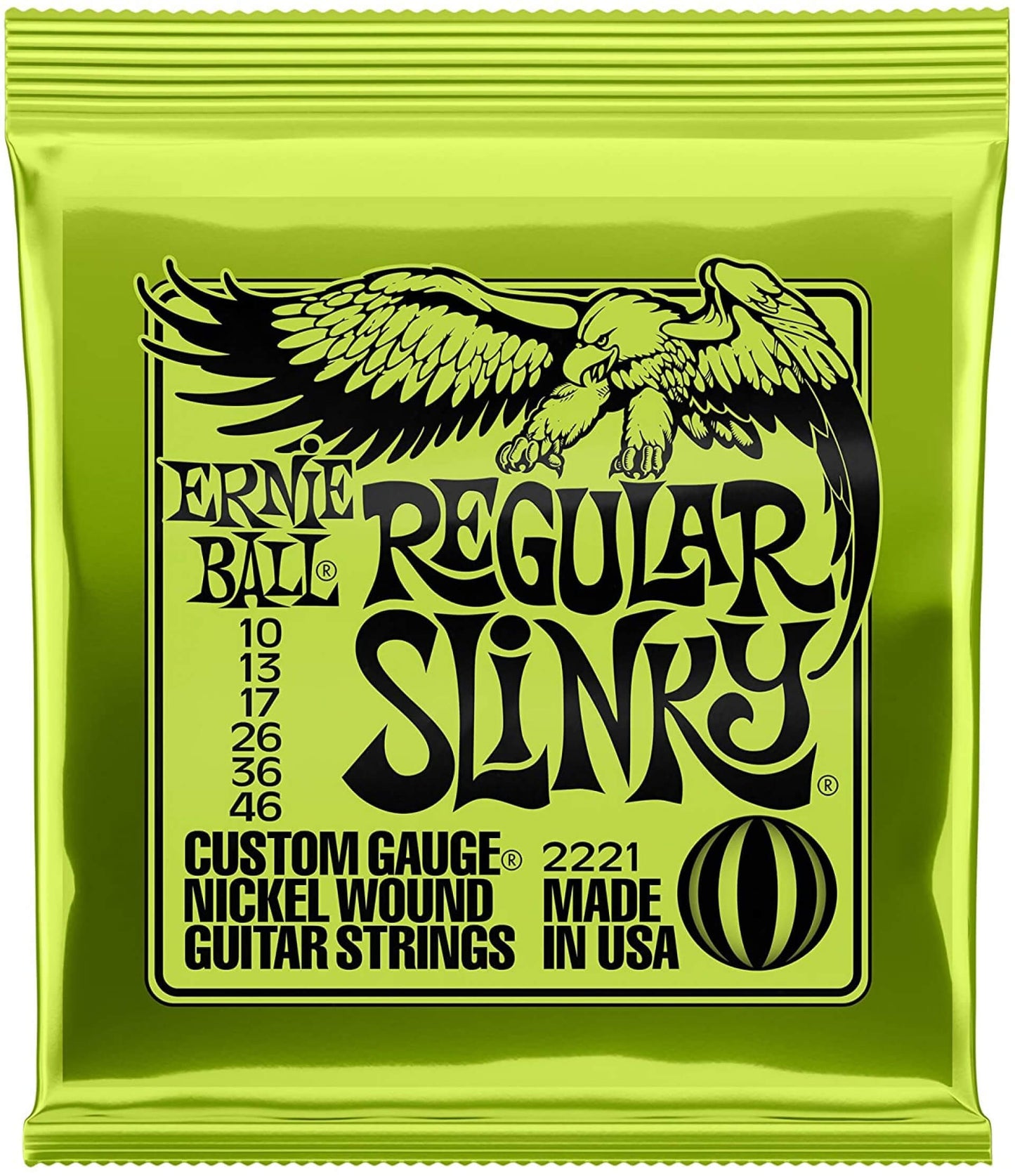 Ernie Ball 2221 Regular Slinky Nickel Electric Guitar String Set (10-46) EBL*2221