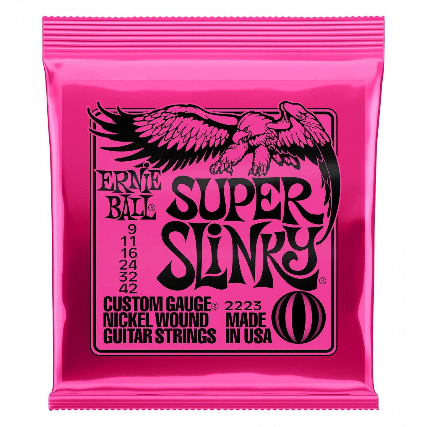 Ernie Ball 2223 SUPER SLINKY NICKEL WOUND ELECTRIC GUITAR STRINGS - 9-42 GAUGE