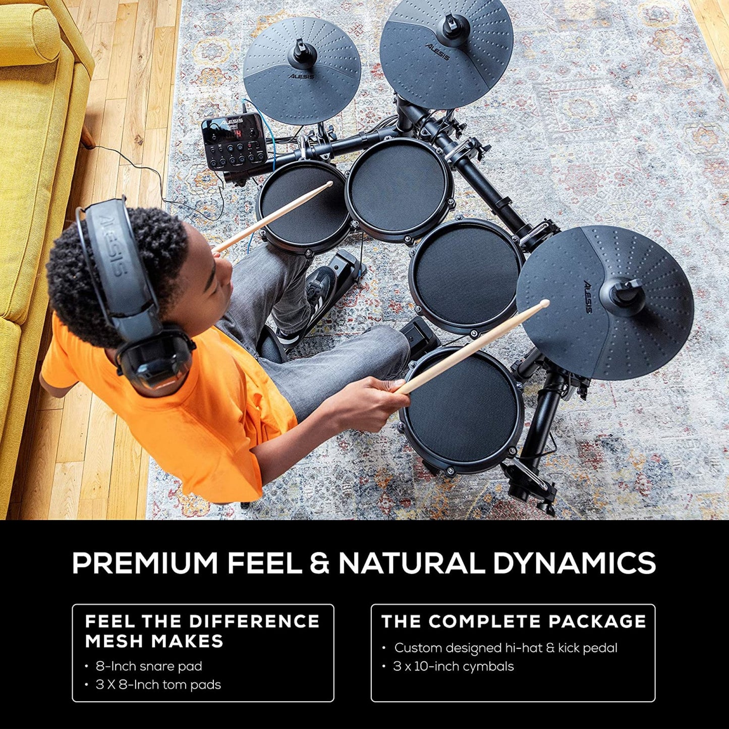Alesis Turbo Mesh 7-Piece Electronic Drum Kit with Mesh Heads