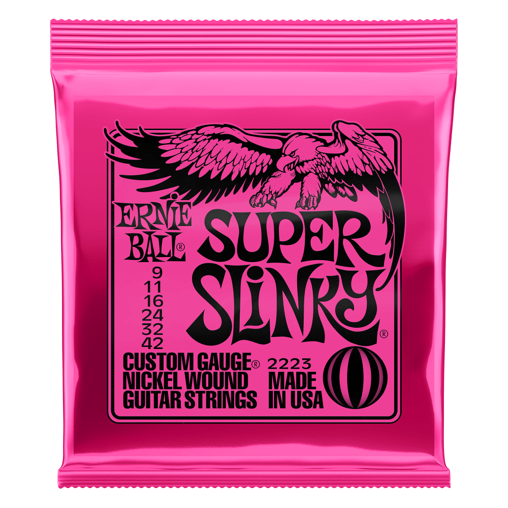 ERNIE BALL SUPER SLINKY NICKEL WOUND ELECTRIC GUITAR STRINGS - 9-42 GAUGE
