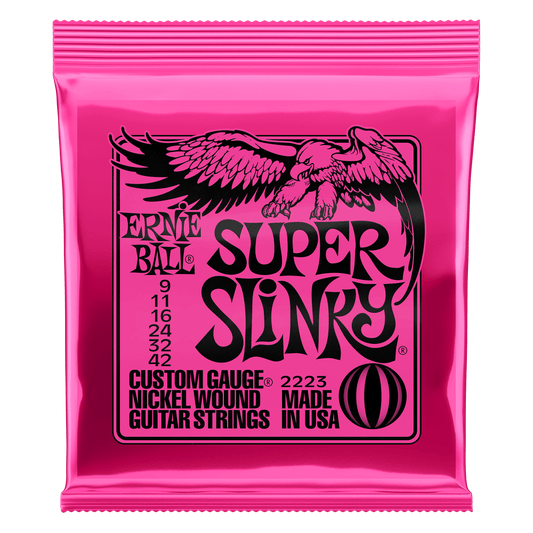 ERNIE BALL SUPER SLINKY NICKEL WOUND ELECTRIC GUITAR STRINGS - 9-42 GAUGE