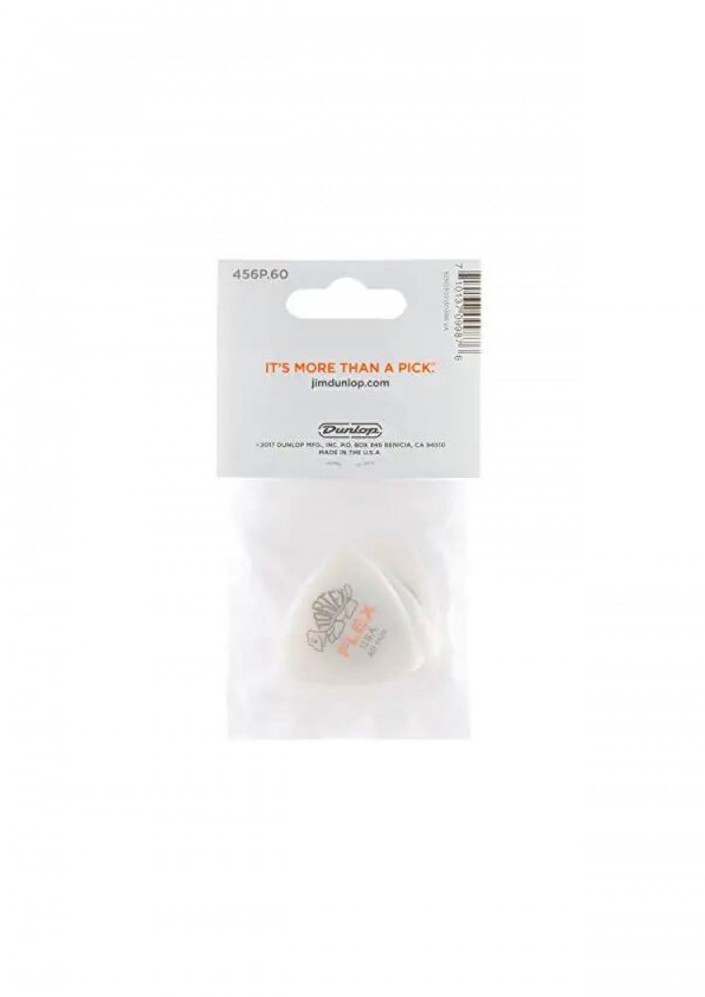 Jim Dunlop Tortex Flex Triangle 456P.60 0.60mm Guitar Picks, Pack of 6, Orange
