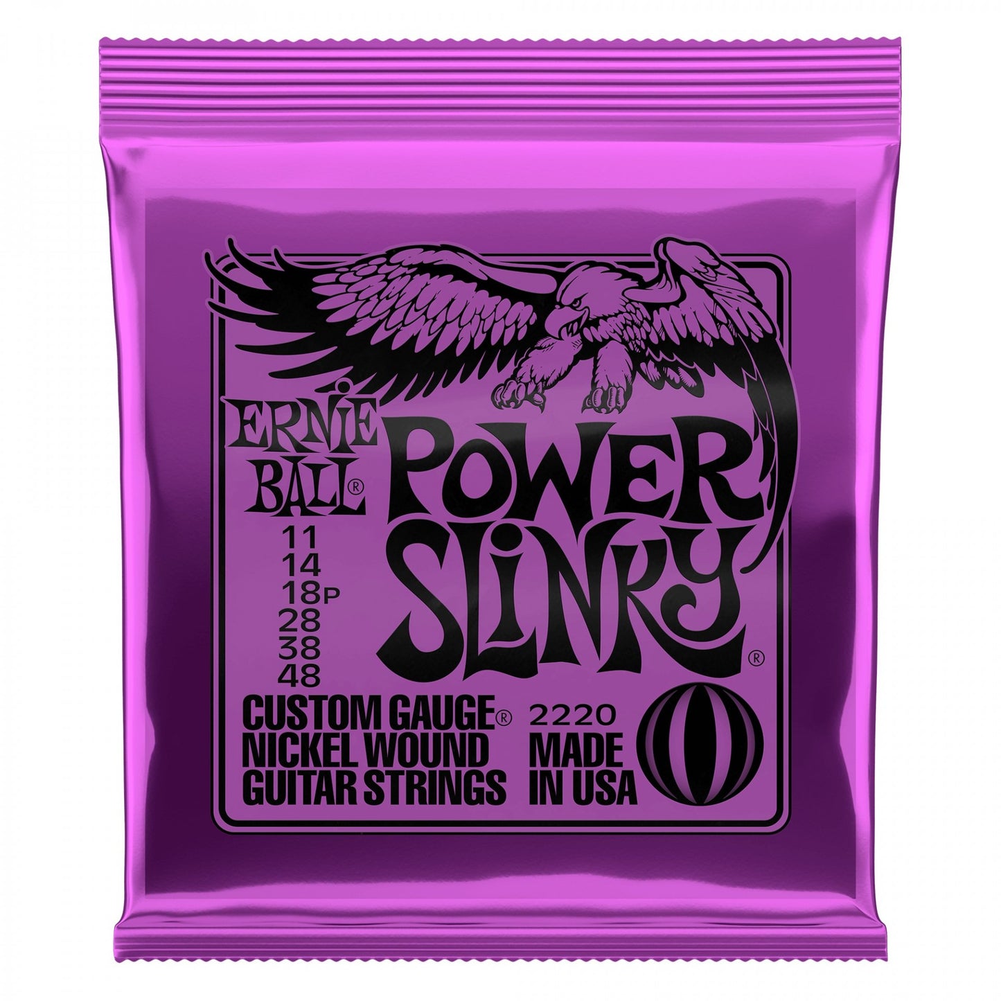 Ernie Ball 2220 Power Slinky Nickel-Plated Steel Electric Guitar Strings (11-48) EBL*2220