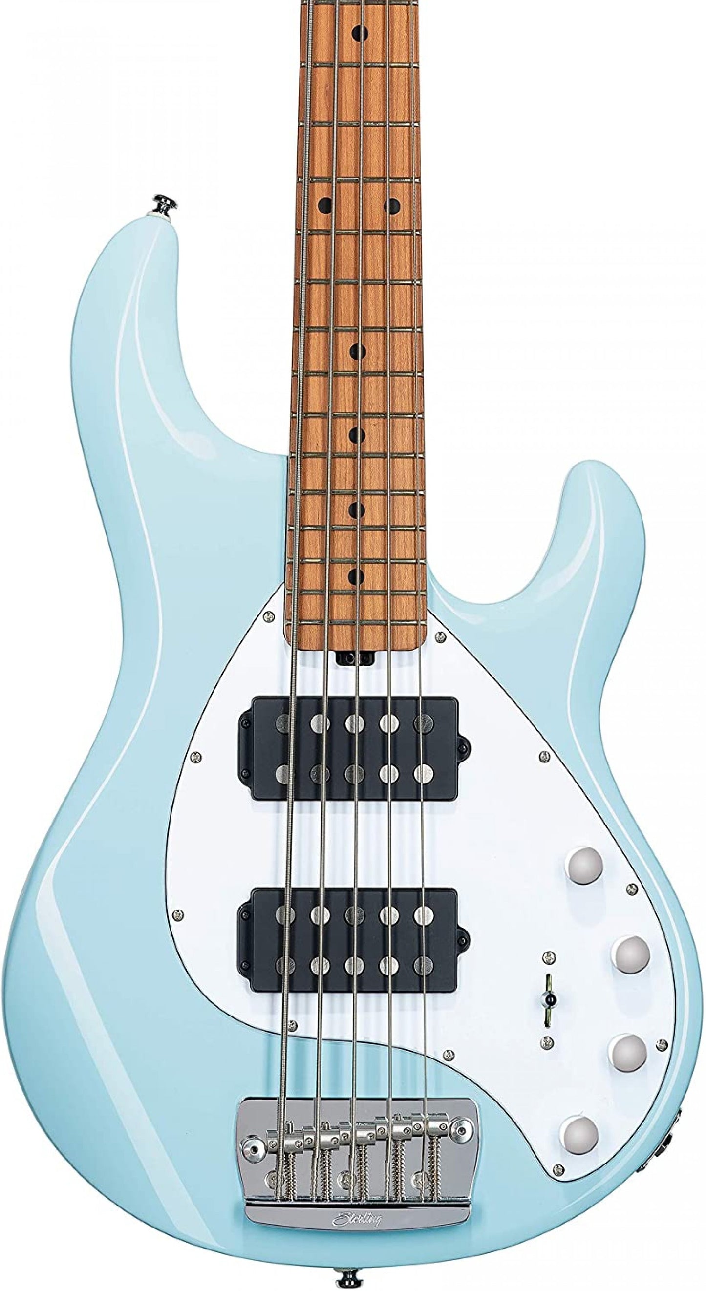 Sterling by Music Man 5 String Bass Guitar, Right, Daphne Blue (RAY35HH-DBL-M2)