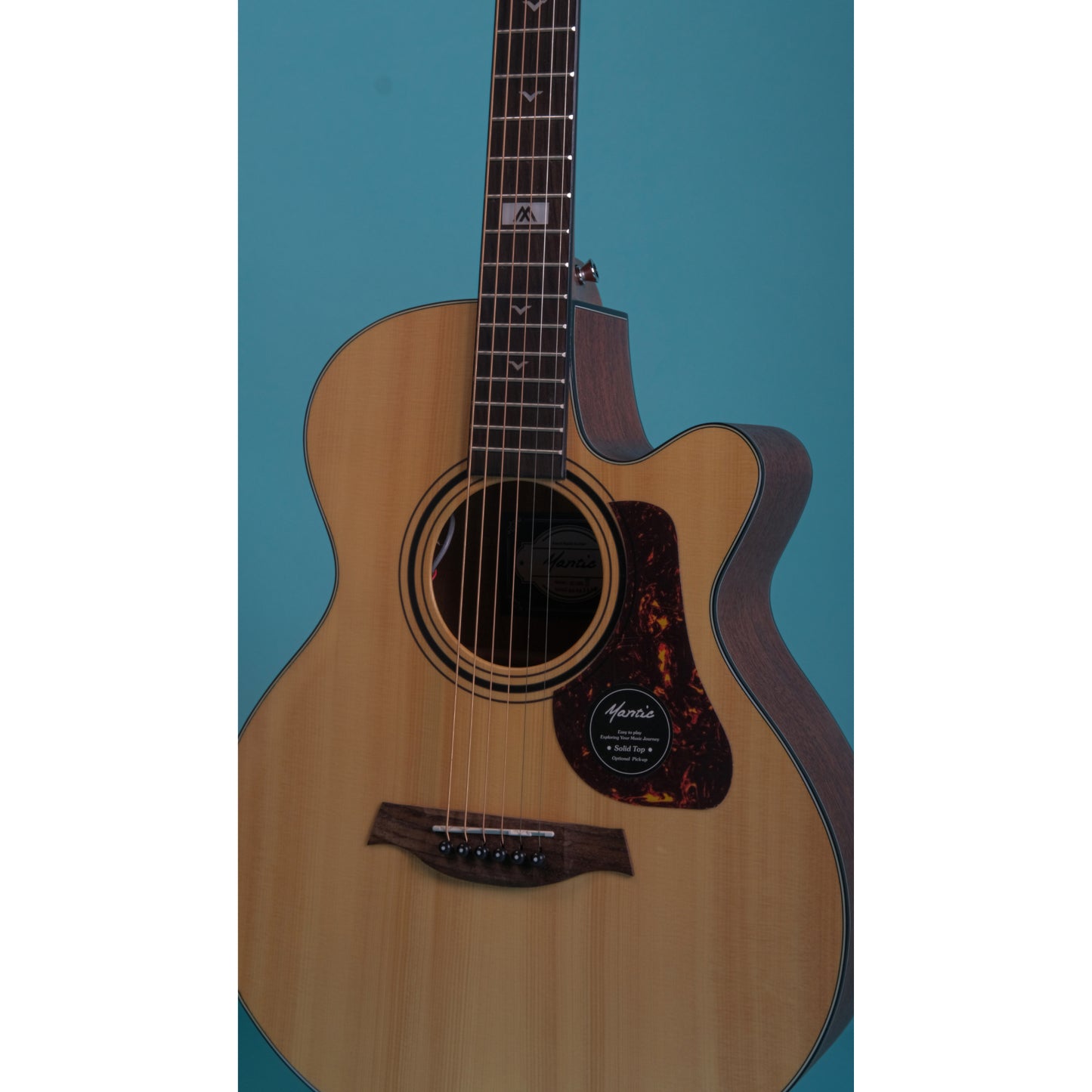 Mantic GT10AC Solid Top Acoustic Guitar - Natural