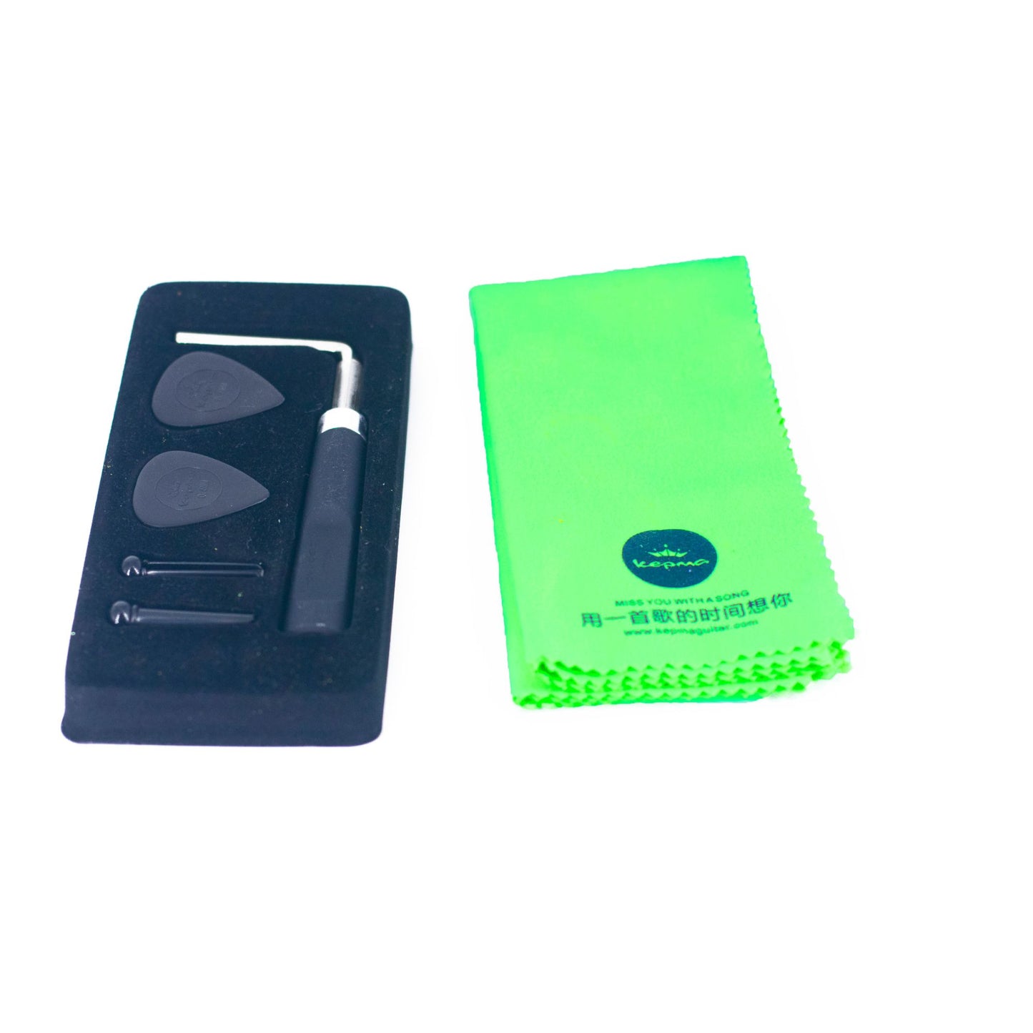 Kepma welcome kit ( Micro fibre cloth + allen key + kepma plectrums + ebony bridge pins )