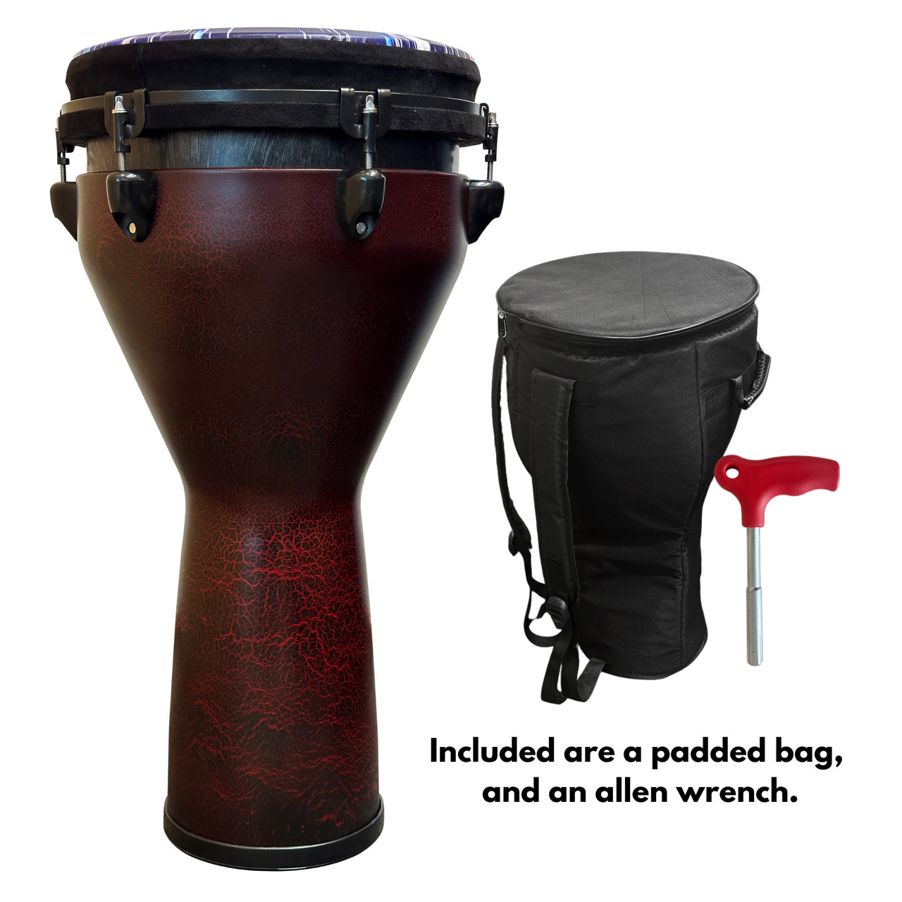 Pluto Djembe 12" Red Paint with Cover > DJ-12 RD