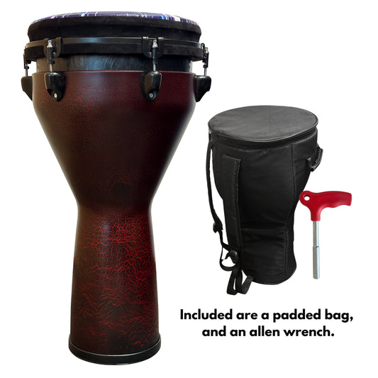 Pluto Djembe 12" Red Paint with Cover > DJ-12 RD