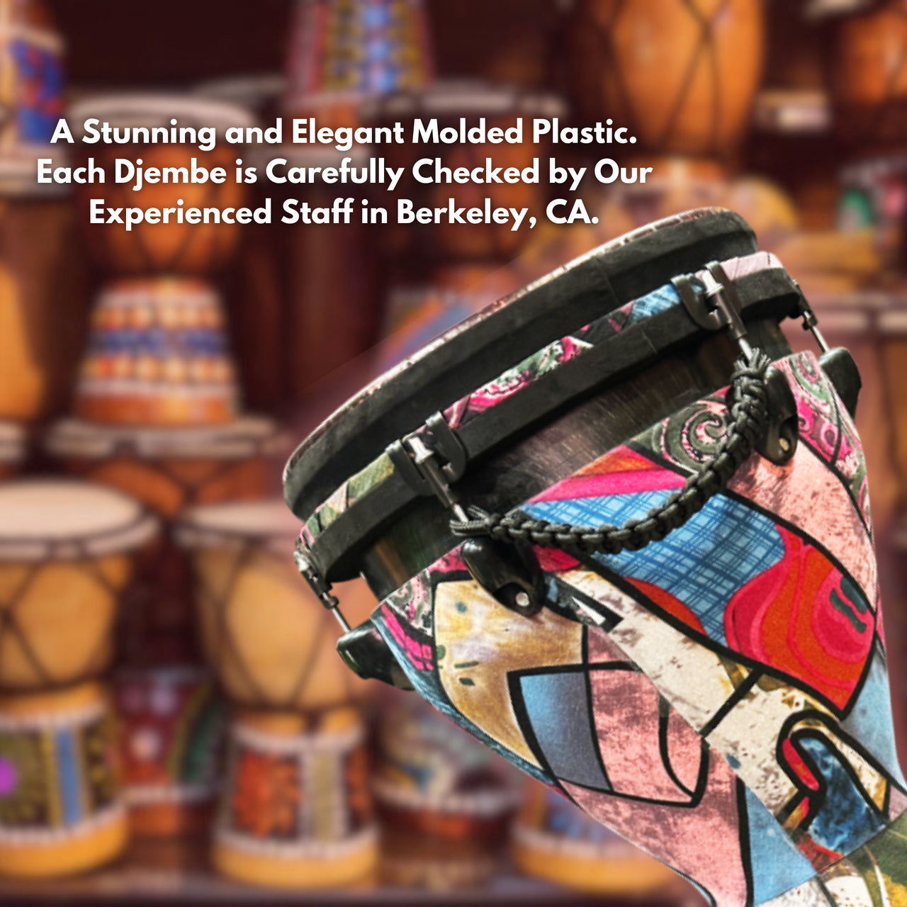 Pluto DJ-12 PF Djembe 12" Pink Thick Fabric W/Stand & Bag