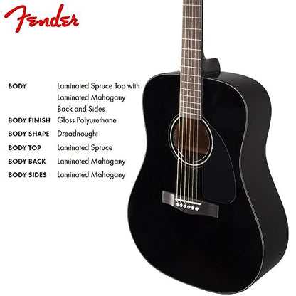 Fender Acoustic Guitar Dreadnought CD60 V3 Black