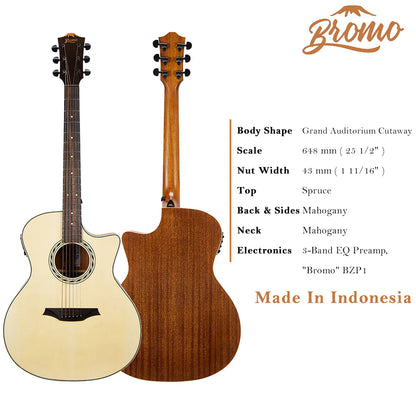 Bromo BAA2CE Auditorium Semi Acoustic Guitar