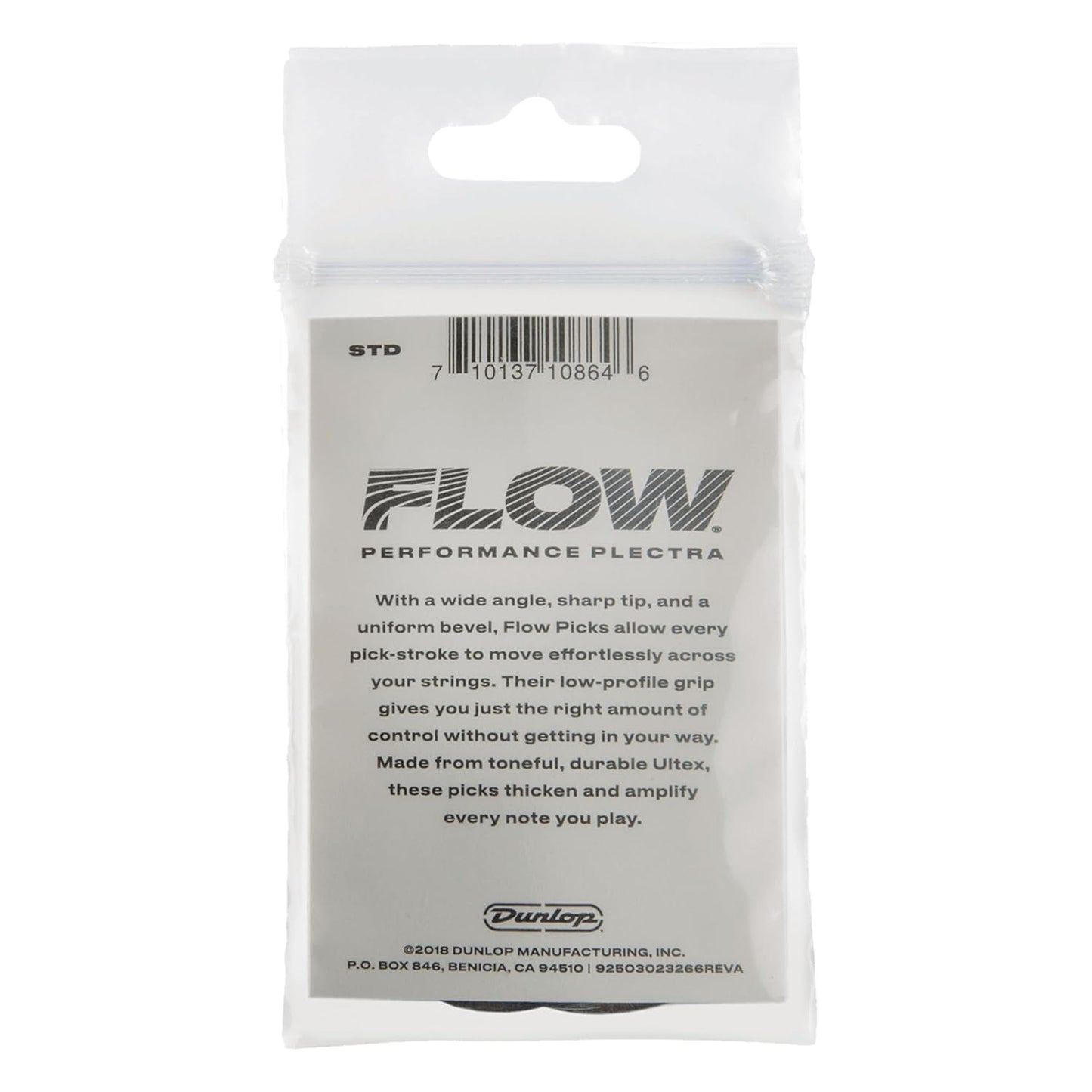 Dunlop 549P 1.14mm Standard Grip Guitar Picks - Pack of 6 - 1.14mm