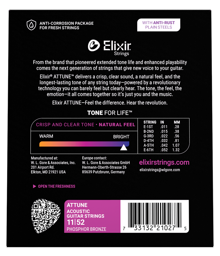 Elixir ATTUNE 21027 Custom Light 11-52