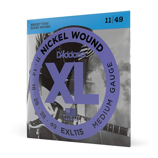 D`Addario EXL115 Nickel Wound Electric Guitar Strings - .011-.049 Medium