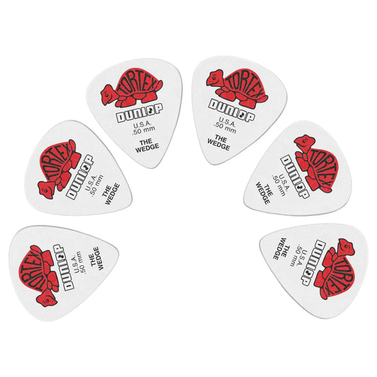 Dunlop   424P   Tortex   Wedge   Guitar   Picks   -   Pack   of   12   -   .50mm