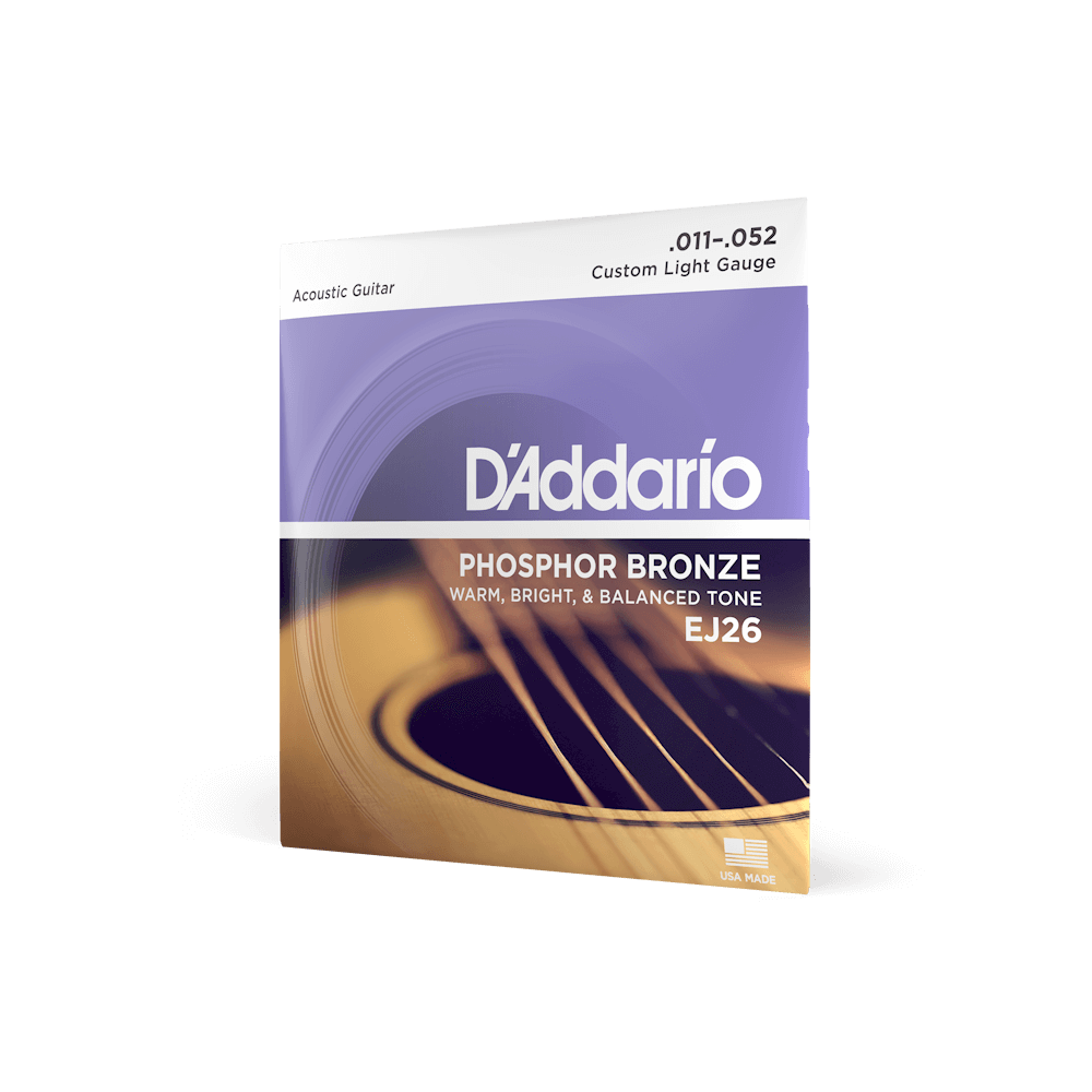 D'Addario EJ26 11-52 Custom Light Acoustic Guitar Strings