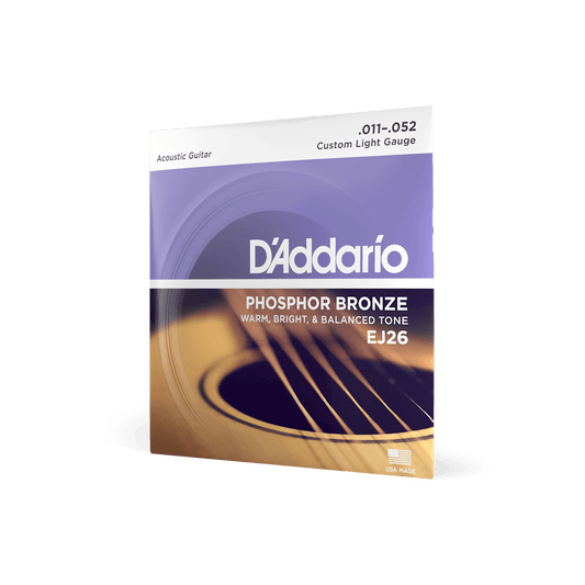 D'Addario EJ26 11-52 Custom Light Acoustic Guitar Strings