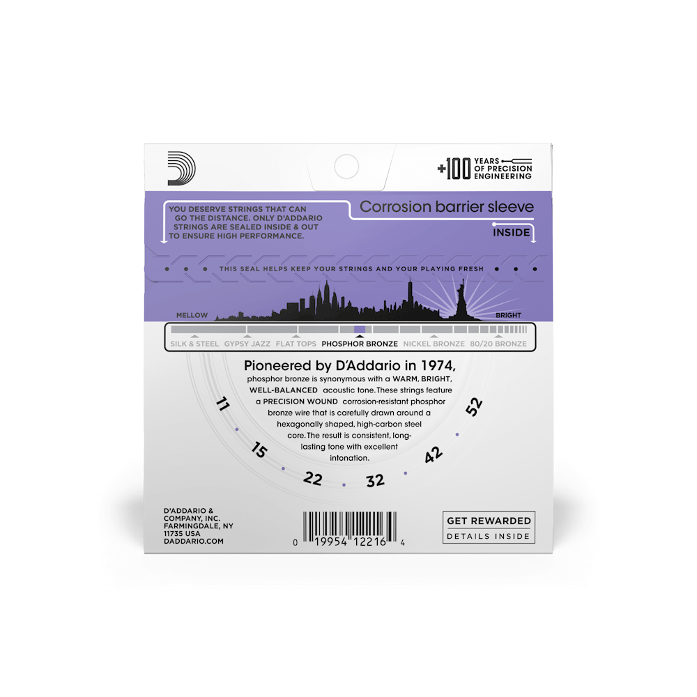 D'Addario EJ26 11-52 Custom Light Acoustic Guitar Strings