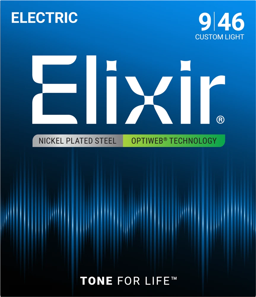 Elixir 19027 Optiweb Electric Guitar Strings Custom Light - 9-46