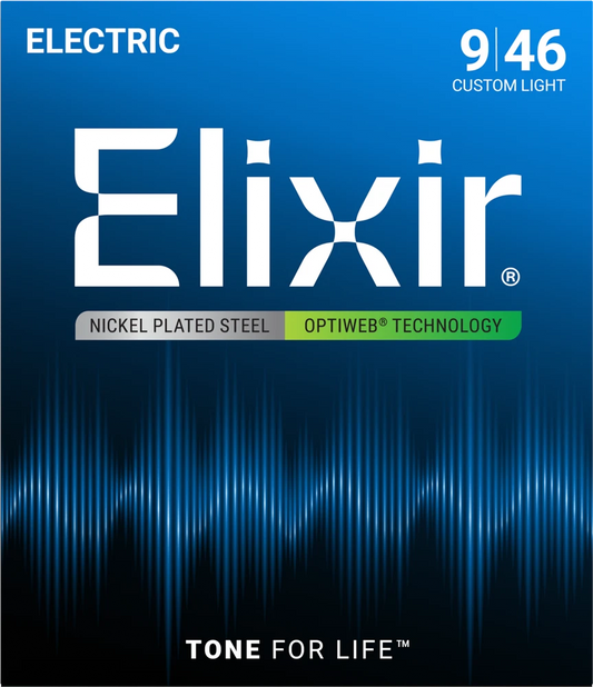 Elixir 19027 Optiweb Electric Guitar Strings Custom Light - 9-46