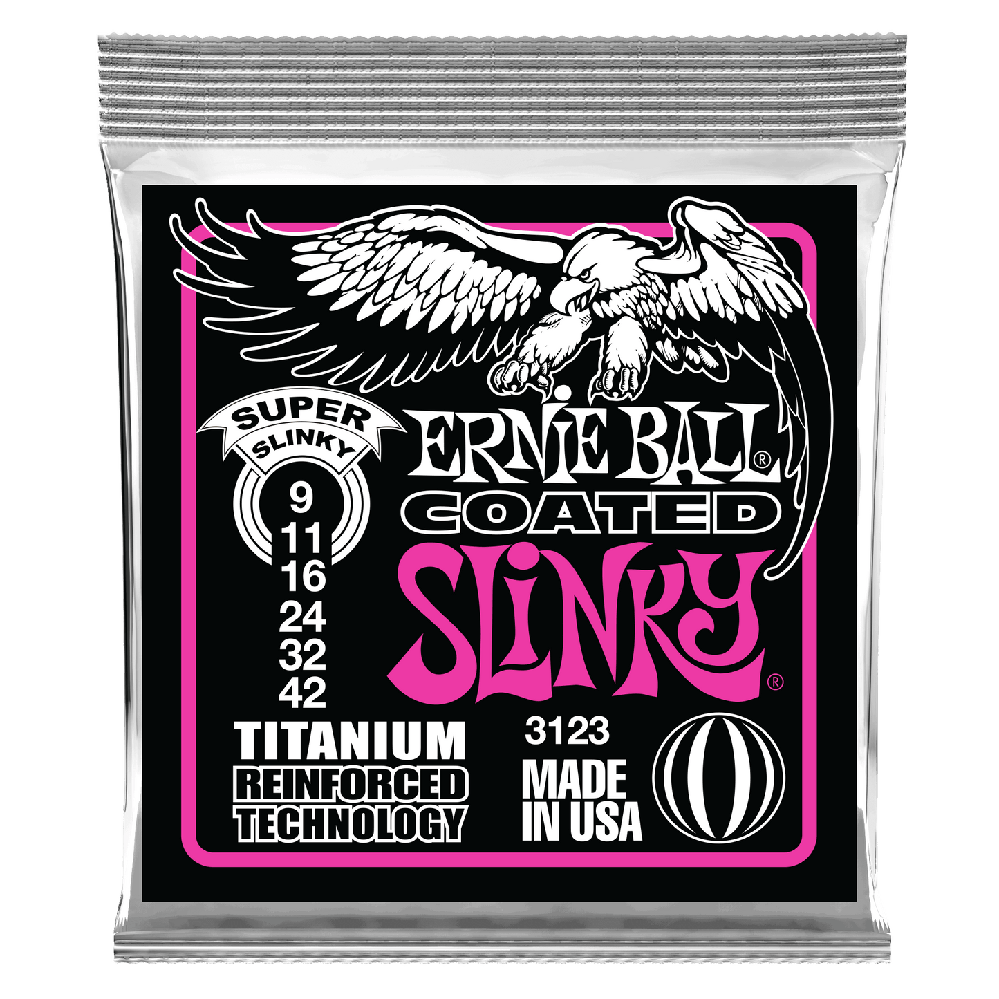 Ernie Ball 3123 Super Slinky Coated Titanium RPS Electric Guitar String Set - 9-42