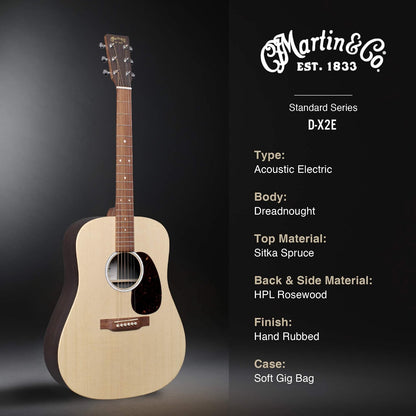 Martin X Series D-X2E Rosewood Electro/Acoustic Guitar