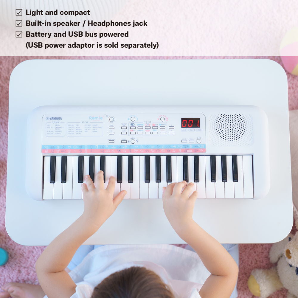 Yamaha Remie PSS-E30 37-Key Portable Mini Keyboard, White