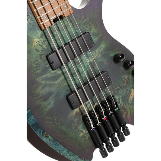 Cort Space5 5-String Headless Electric Bass Guitar W/Bag - Star Dust Green