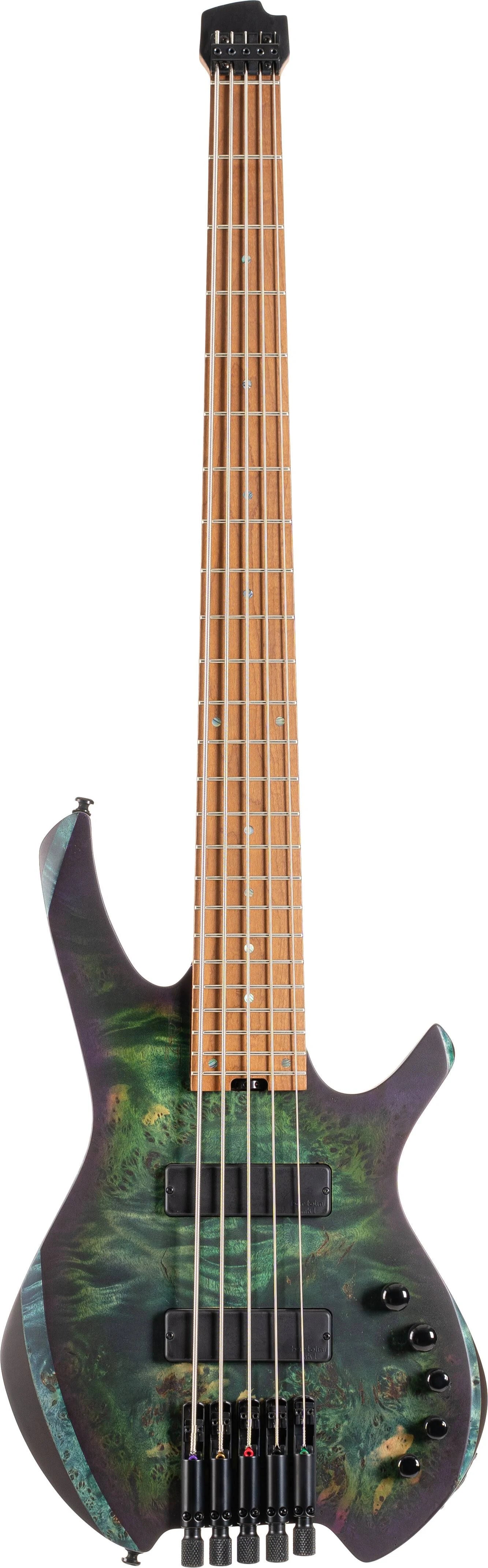 Cort Space5 5-String Headless Electric Bass Guitar W/Bag - Star Dust Green
