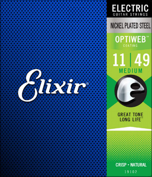 Elixir 19102 Optiweb Nickel Electric Guitar Strings Medium - 11-49