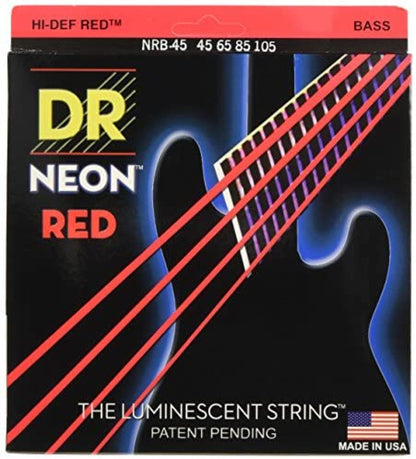 DR Hi-Def Neon Red Medium 4 String bass 45-105 (NRB-45)