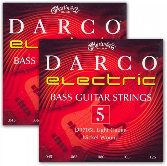 Martin D9705L Darco Nickel Plated Bass Guitar Strings, Light, .045-.125,