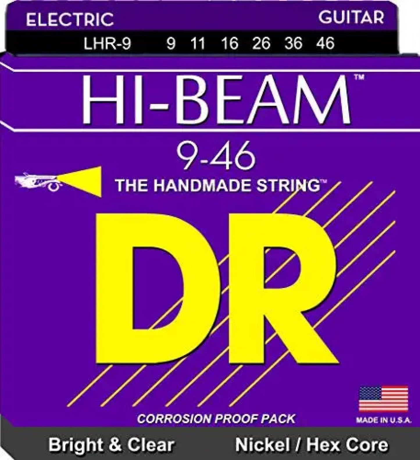 DR Strings LHR-9/46 HI-BEAM Nickel Plated Electric Guitar Strings 9-46, Light to Medium