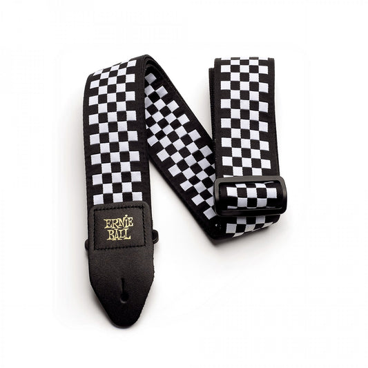 ERNIE BALL BLACK AND WHITE CHECKERED JACQUARD STRAP 4149