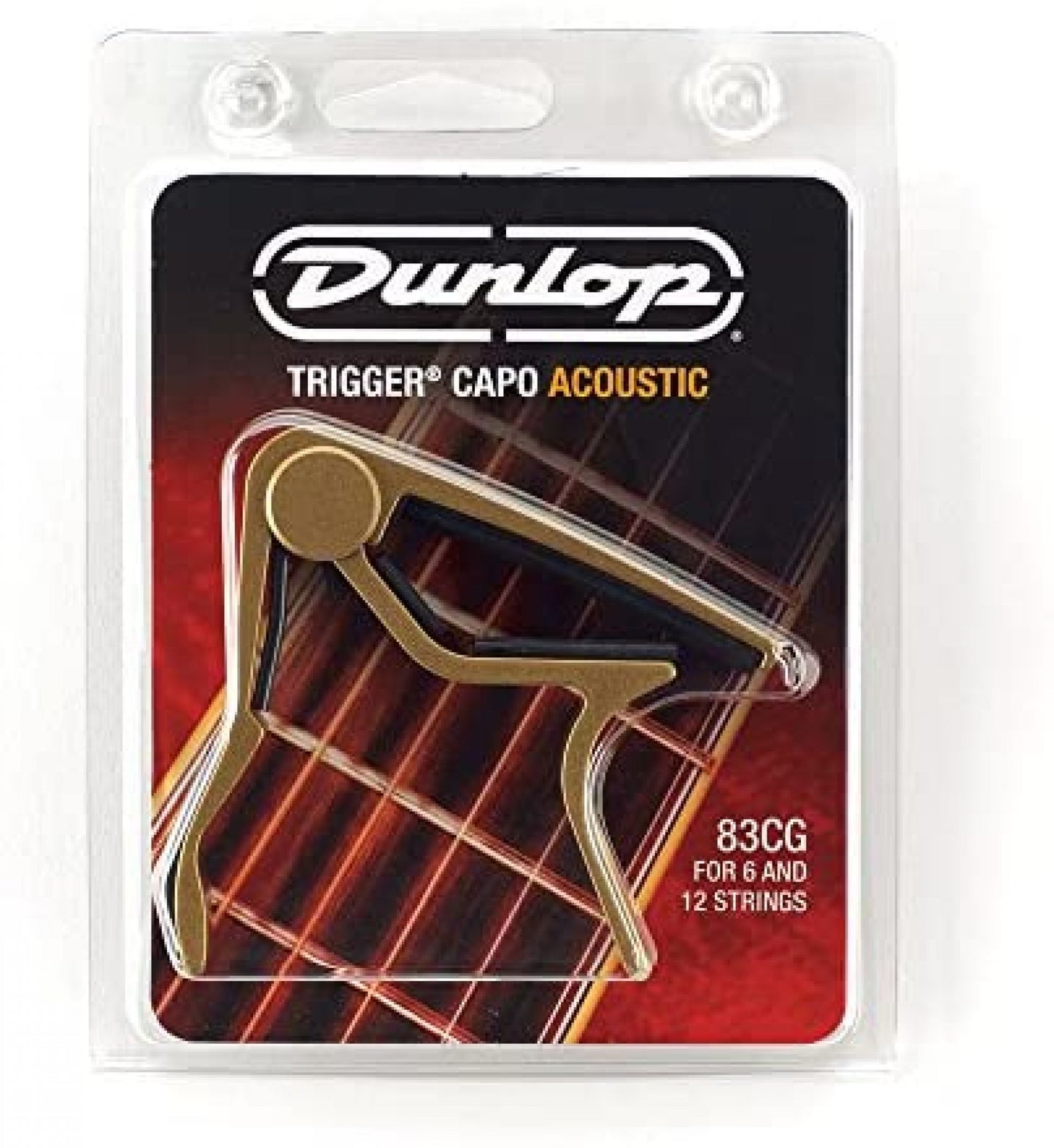 Jim Dunlop Acoustic Trigger, Curved, Gold Guitar Capo (83CG)